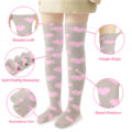 Coral Fleece Knee High Long Heart Pattern Socks 2 Pairs Set ?C Grey & White