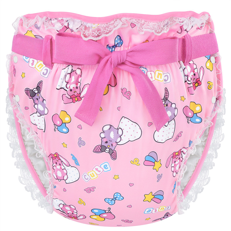 Baby Usagi & Bella Pattern Silky Ribbon Omutsu Japanese Diaper Cover