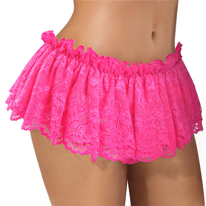 SissyUniversity Lace Skirted Thong Panties Hot Pink