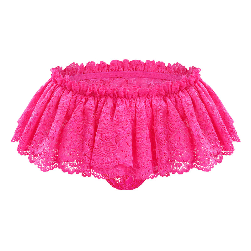 SissyUniversity Lace Skirted Thong Panties Hot Pink