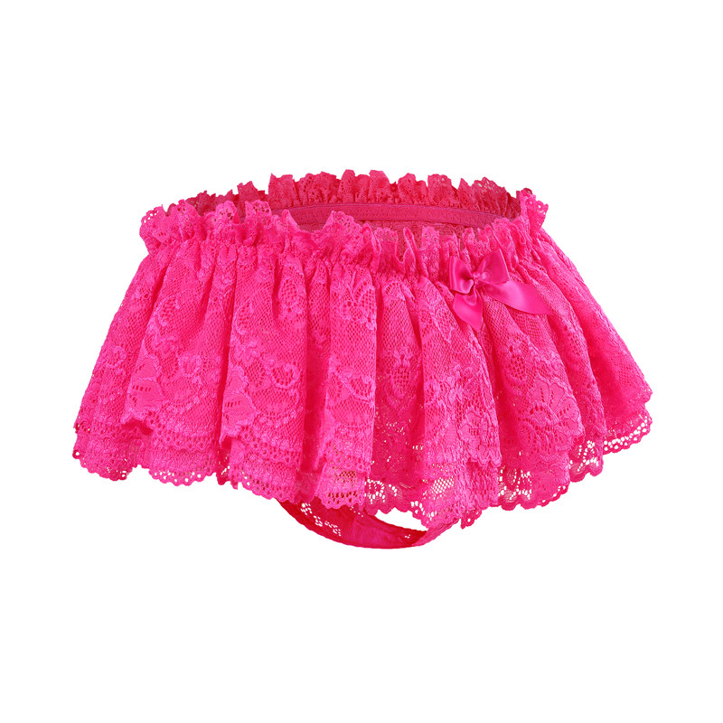 SissyUniversity Lace Skirted Thong Panties Hot Pink
