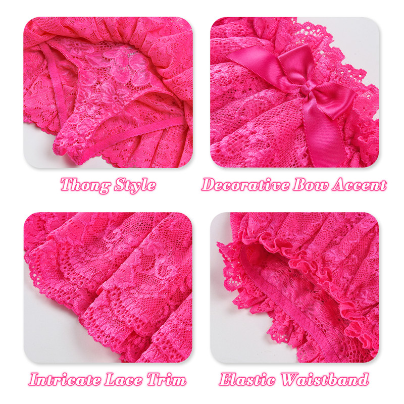 SissyUniversity Lace Skirted Thong Panties Hot Pink