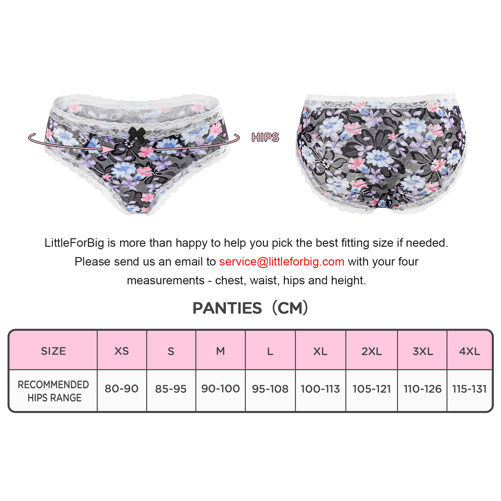 Cottagecore Pattern Tucking Gaff Panties Black