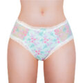 Cottagecore Pattern Tucking Gaff Panties Green
