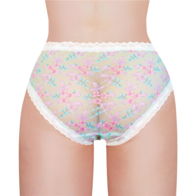Cottagecore Pattern Tucking Gaff Panties Green