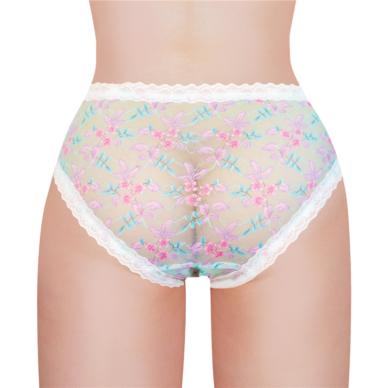 Cottagecore Pattern Tucking Gaff Panties Green