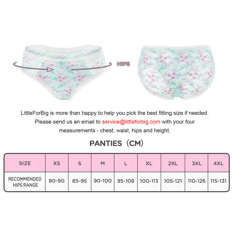 Cottagecore Pattern Tucking Gaff Panties Green