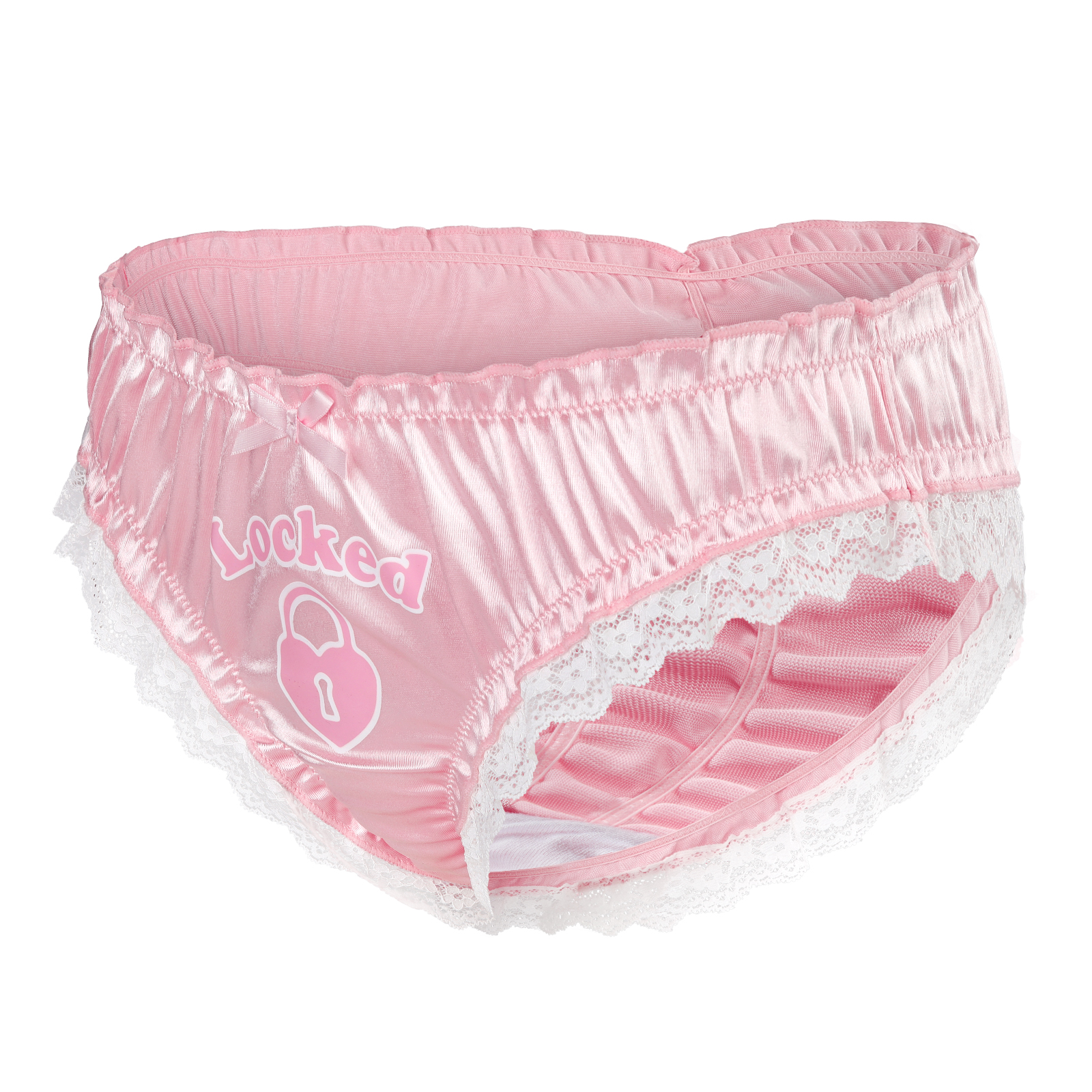 Chastity SissyUniversiry Satin Lace Panties Pink