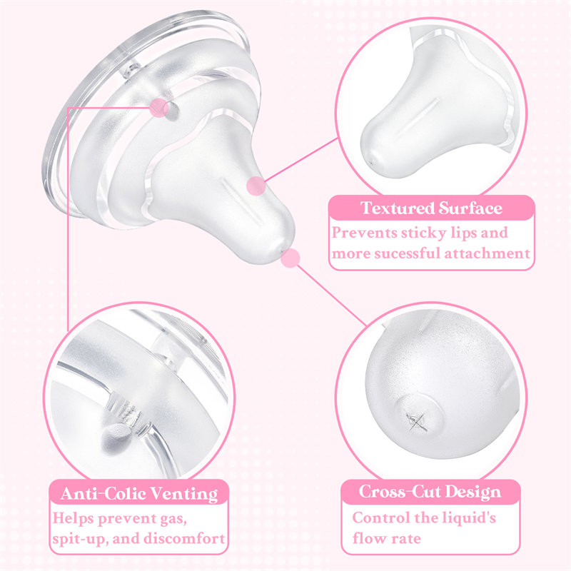 Textured Surface Bottle Bottle Nipples 3-Pack