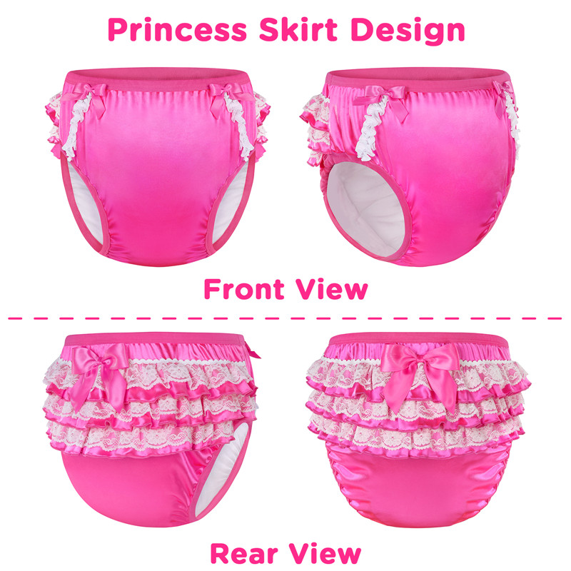 Pretty in Hot Pink Satin Adult Training Pants