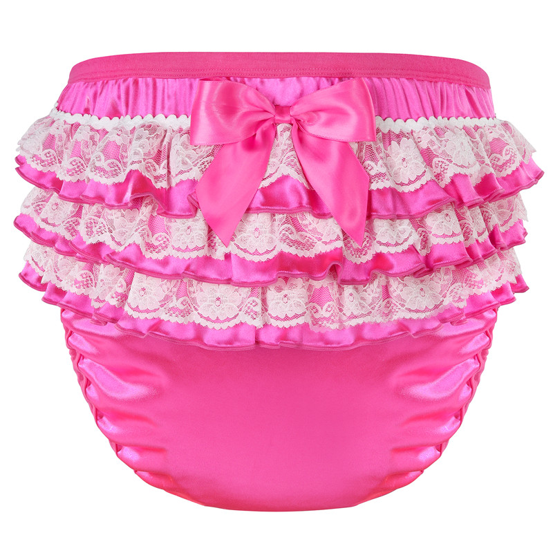 Pretty in Hot Pink Satin Adult Training Pants