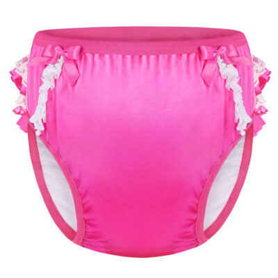 Pretty in Hot Pink Satin Adult Training Pants