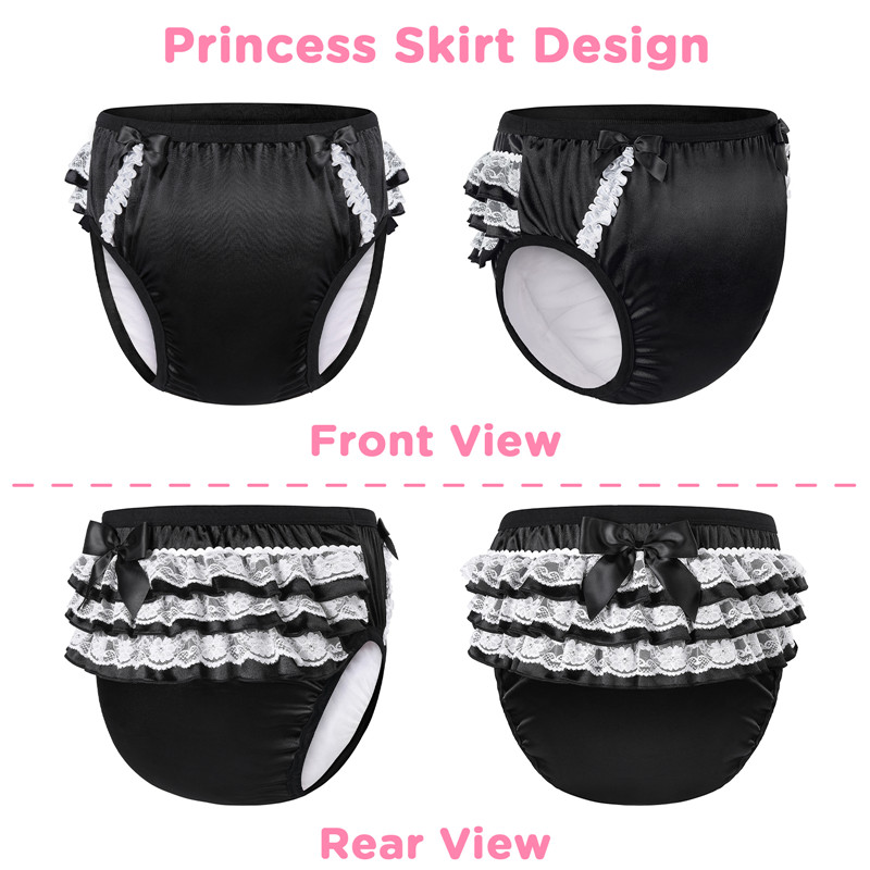 Pretty in Black Satin Adult Training Pants