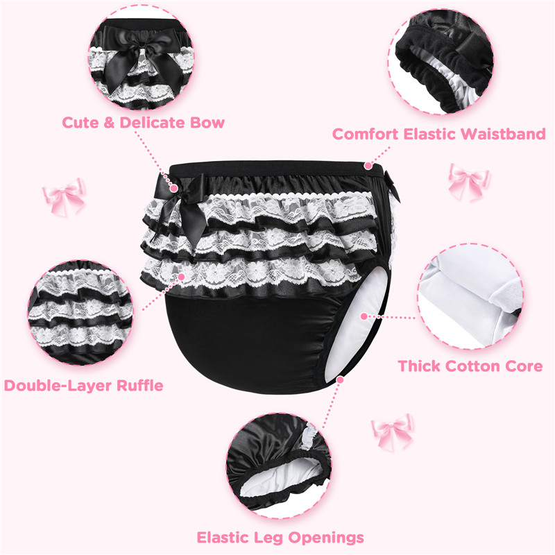 Pretty in Black Satin Adult Training Pants