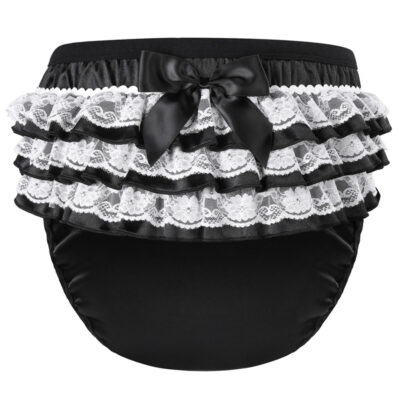 Pretty in Black Satin Adult Training Pants