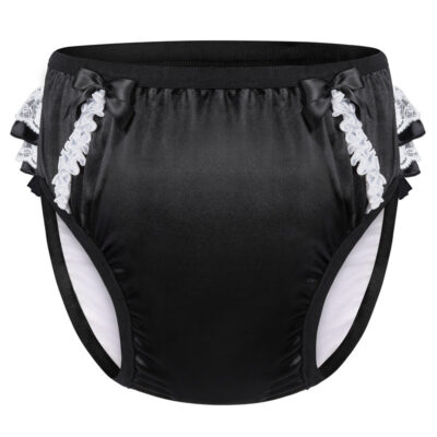 Pretty in Black Satin Adult Training Pants