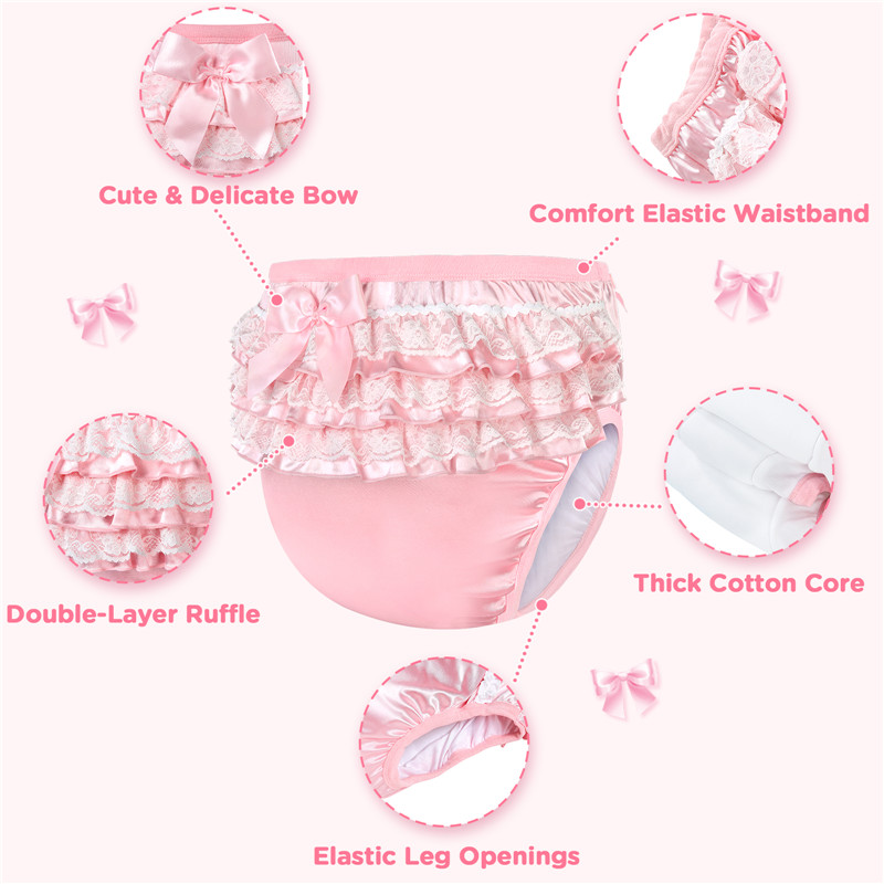 Pretty in Pink Satin Adult Training Pants