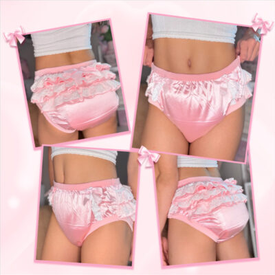 Pretty in Pink Satin Adult Training Pants