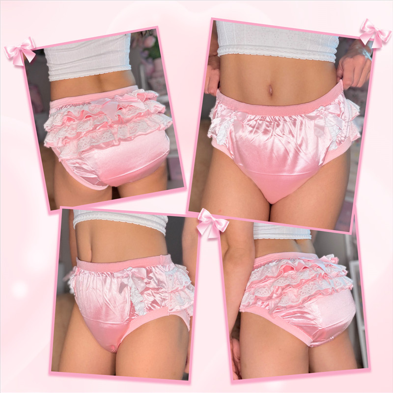 Pretty in Pink Satin Adult Training Pants