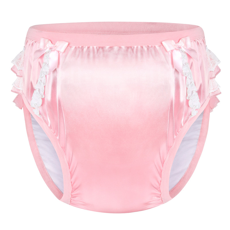 Pretty in Pink Satin Adult Training Pants