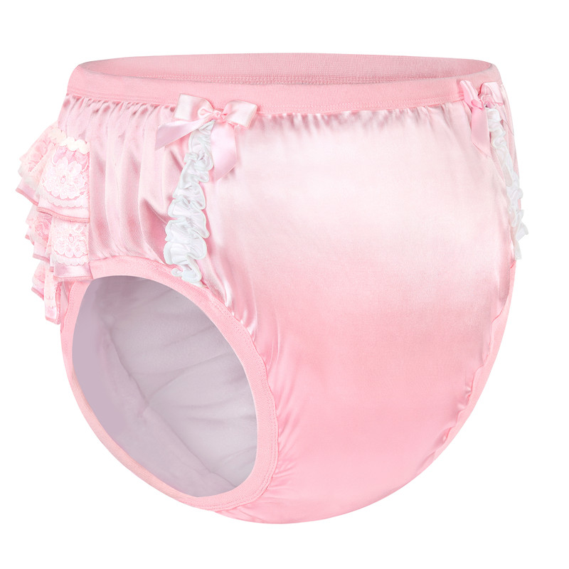 Pretty in Pink Satin Adult Training Pants