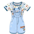 Little Blue Furrytail Racecar Romper Bodysuit