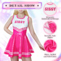 Cheer SissyUniversity Faux Leather Shiny Mini Dress Hot Pink