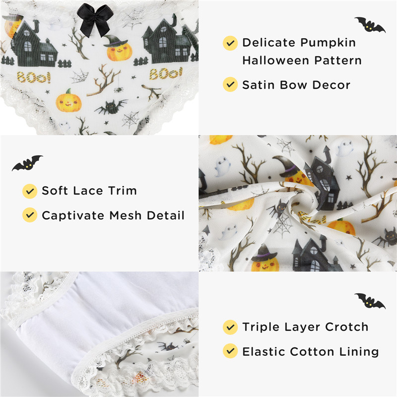 Pumpkin Halloween Pattern Tucking Gaff Panties