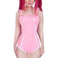 Latex-like Babygirl in Training Onesie Bodysuit
