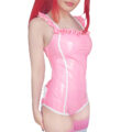 Latex-like Babygirl in Training Onesie Bodysuit