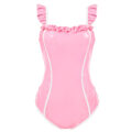 Latex-like Babygirl in Training Onesie Bodysuit
