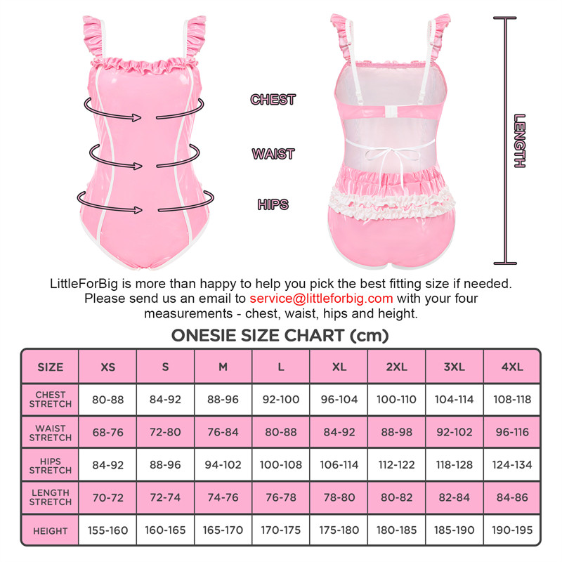 Latex-like Babygirl in Training Onesie Bodysuit