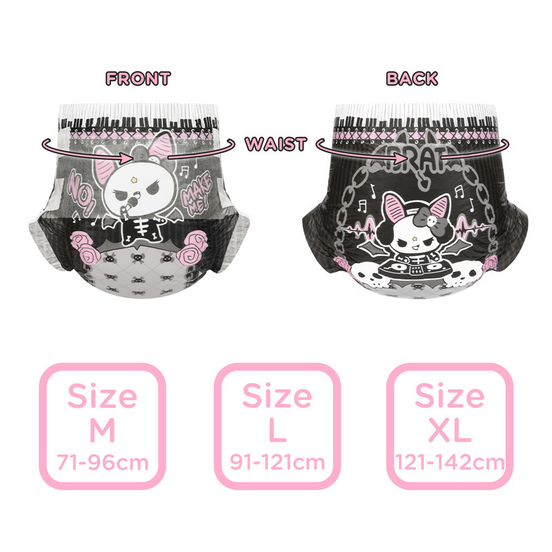 Goth BRAT Ultra Absorbent Diapers 2 Pieces Sample Pack(M)/(L)/(XL)