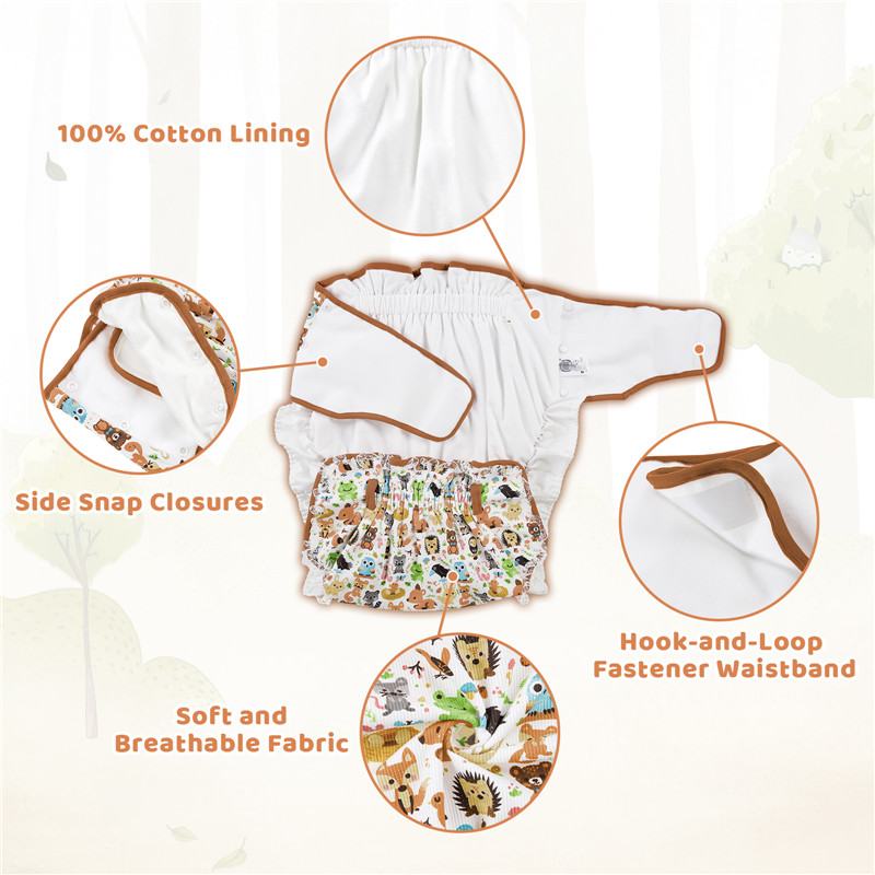 Forest Animals Cotton Ribbon Omutsu Japanese Diaper Cover