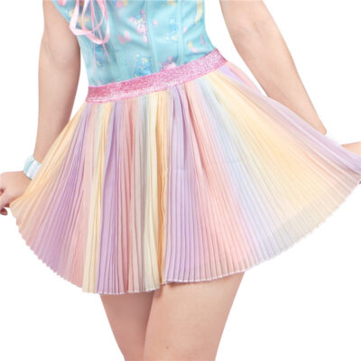 Rainbow Pleated Skirt