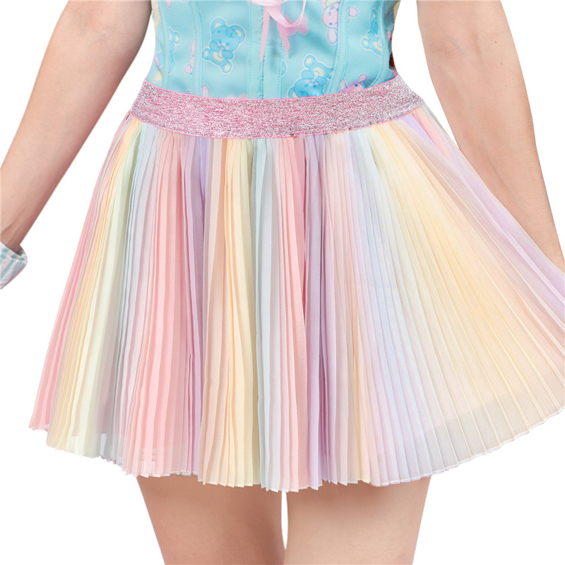 Rainbow Pleated Skirt