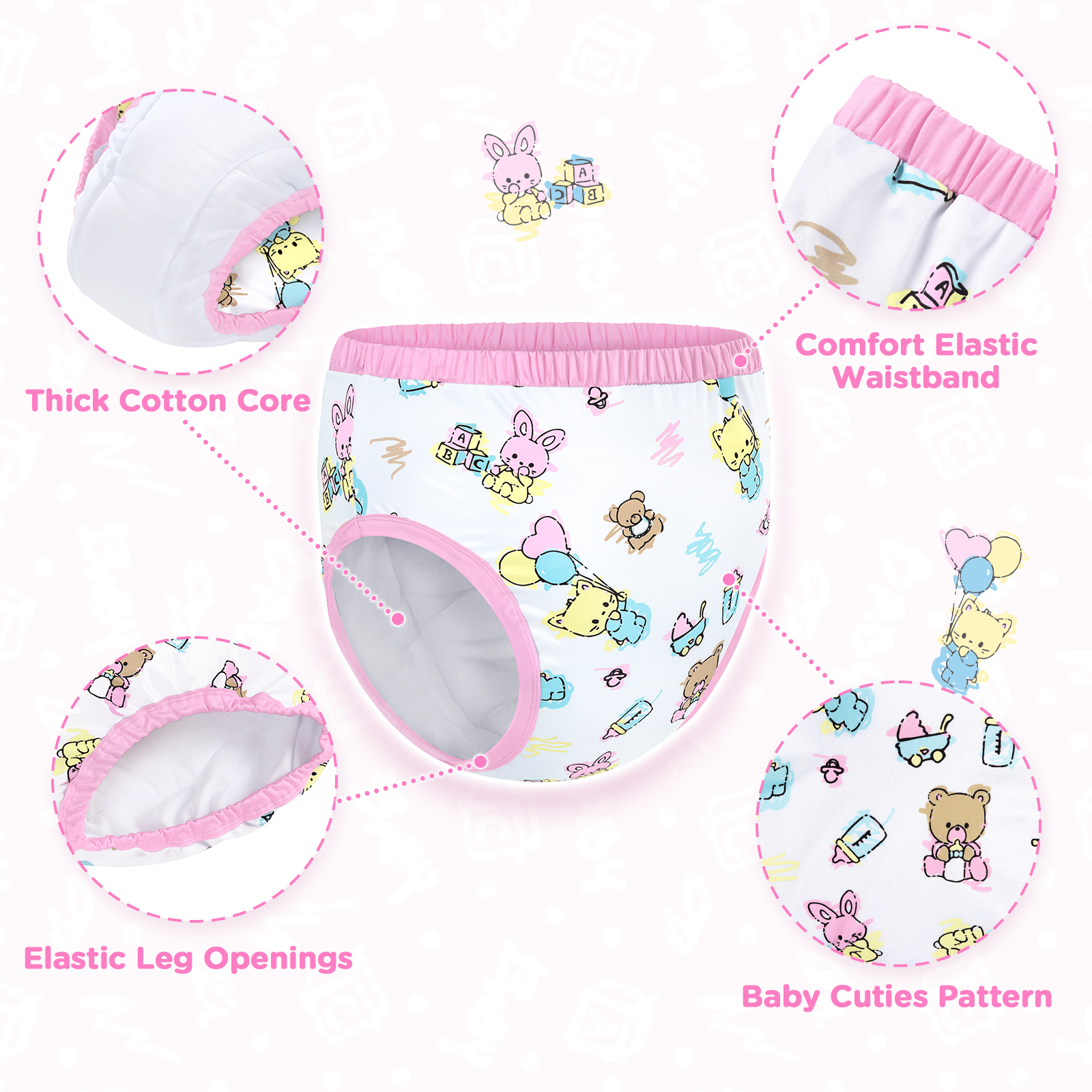 Full Print Baby Cuties Adult Training Pants