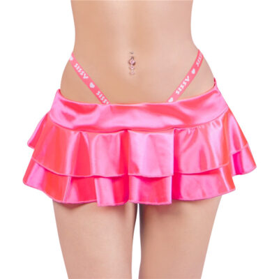 Satin SissyUniversity Side Strap Micro Skirt
