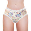 Purple Butterflies Pattern Cheeky Bow Tucking Gaff Panties