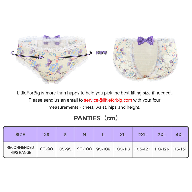 Purple Butterflies Pattern Cheeky Bow Tucking Gaff Panties