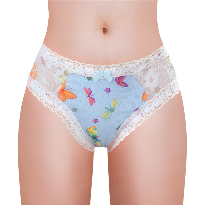 Butterflies Pattern Tucking Gaff Panties