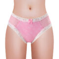Pink Hearts Pattern Tucking Gaff Panties