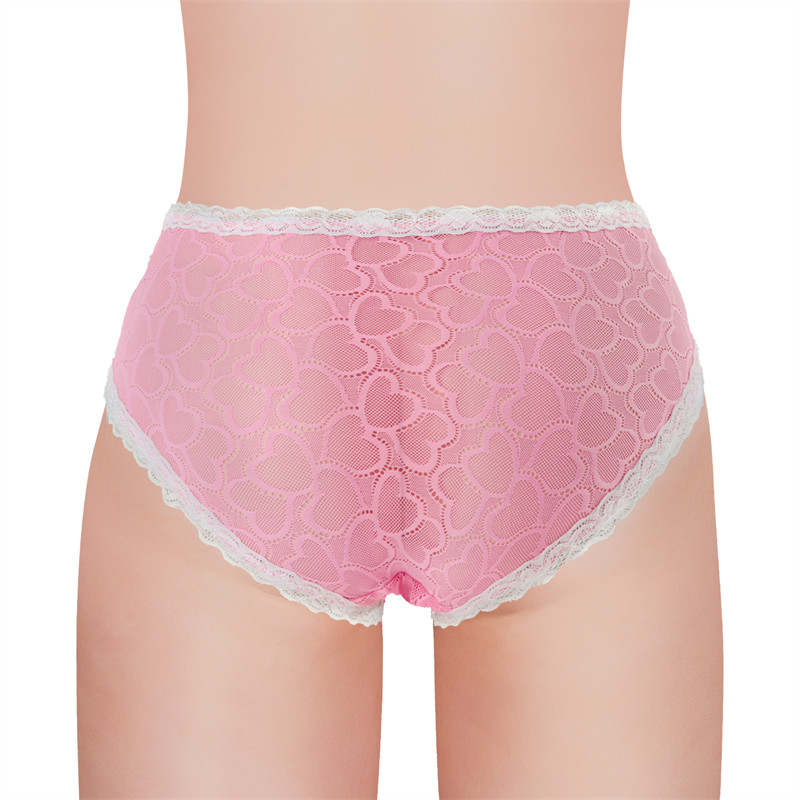 Pink Hearts Pattern Tucking Gaff Panties