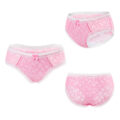 Pink Hearts Pattern Tucking Gaff Panties