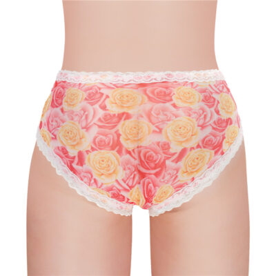 Rose Pattern Tucking Gaff Panties