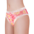 Rose Pattern Tucking Gaff Panties