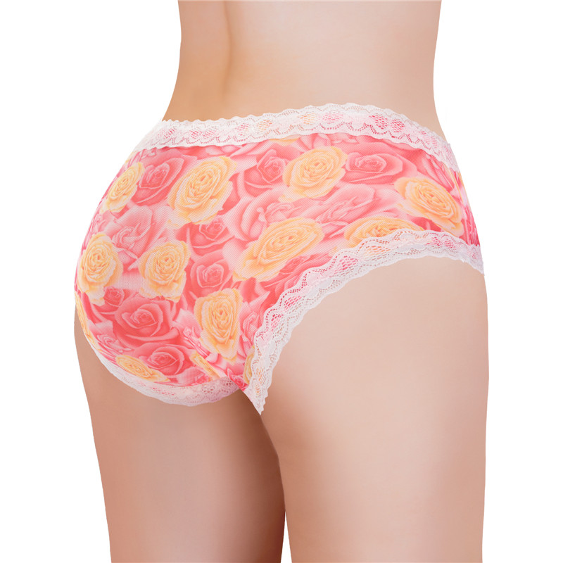 Rose Pattern Tucking Gaff Panties