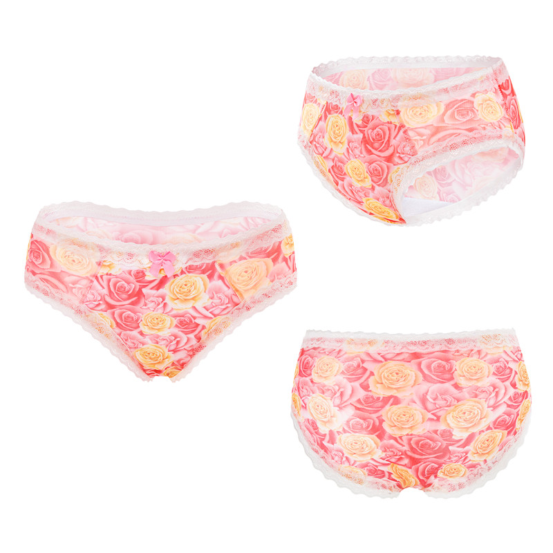 Rose Pattern Tucking Gaff Panties