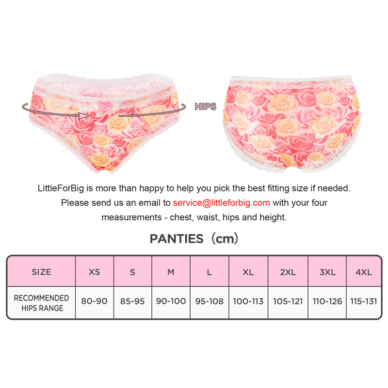 Rose Pattern Tucking Gaff Panties