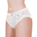 Hearts and Dots Pattern Tucking Gaff Panties